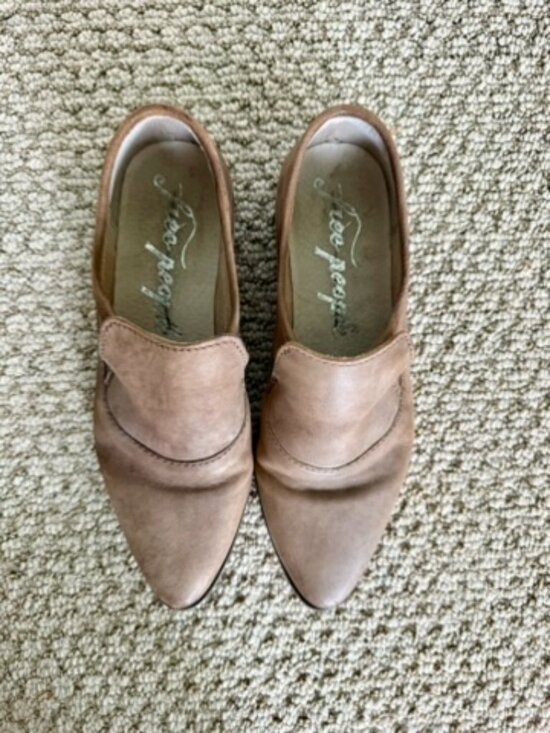 Free People Brady Leather Slip-On Loafer | Taupe Tan Pointed Toe - Picture 7 of 7